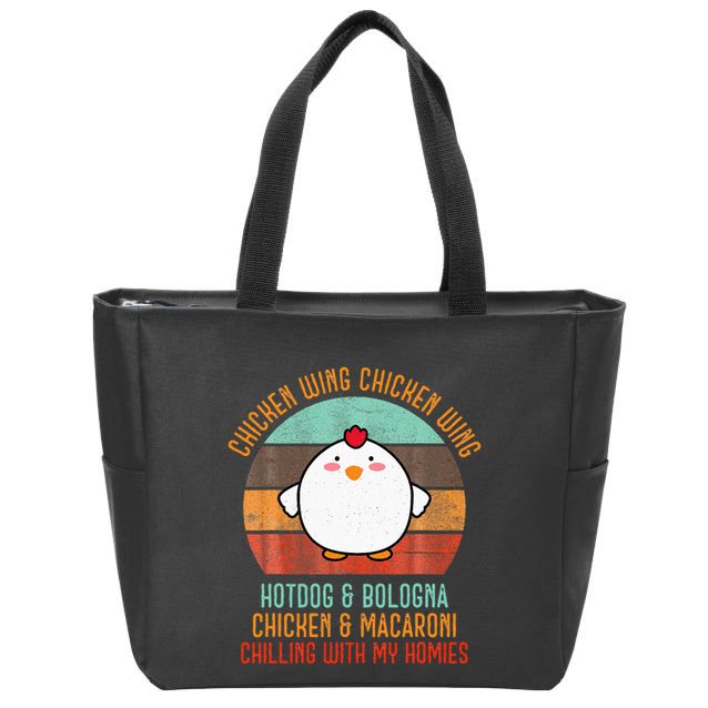 Chicken Wing Chicken Wing Song Lyric Hot Dog Bologna Zip Tote Bag