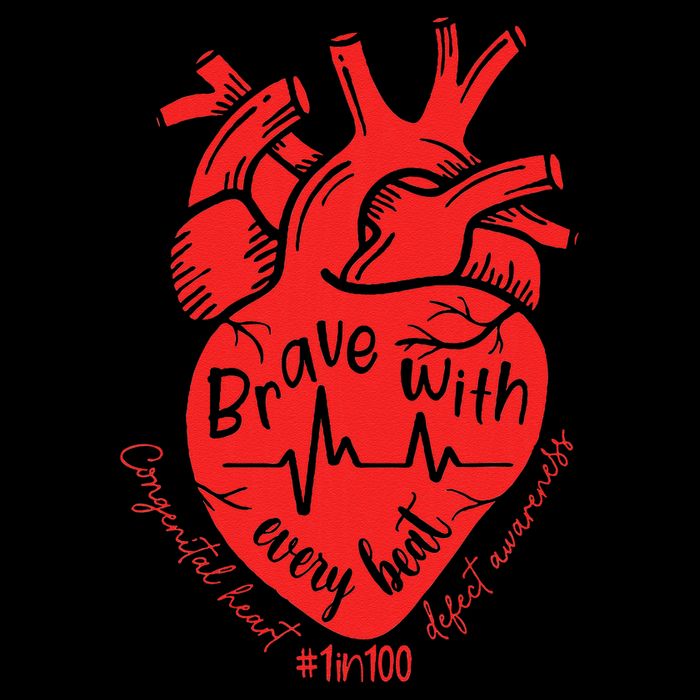 CHD Warrior Congenital Heart Defects Brave With Every A Drawstring Bag