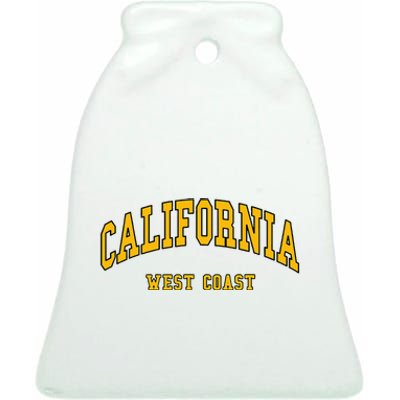 California West Coast Throwback Ceramic Bell Ornament