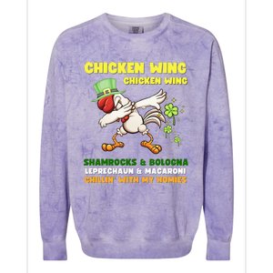 Chicken Wing Chicken Wing Song Hot Dog Bologna St Pattys Day Colorblast Crewneck Sweatshirt