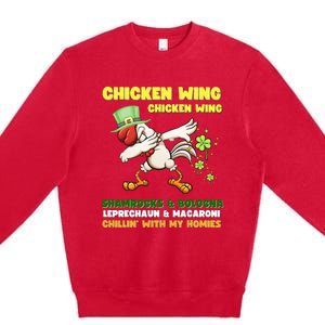 Chicken Wing Chicken Wing Song Hot Dog Bologna St Pattys Day Premium Crewneck Sweatshirt