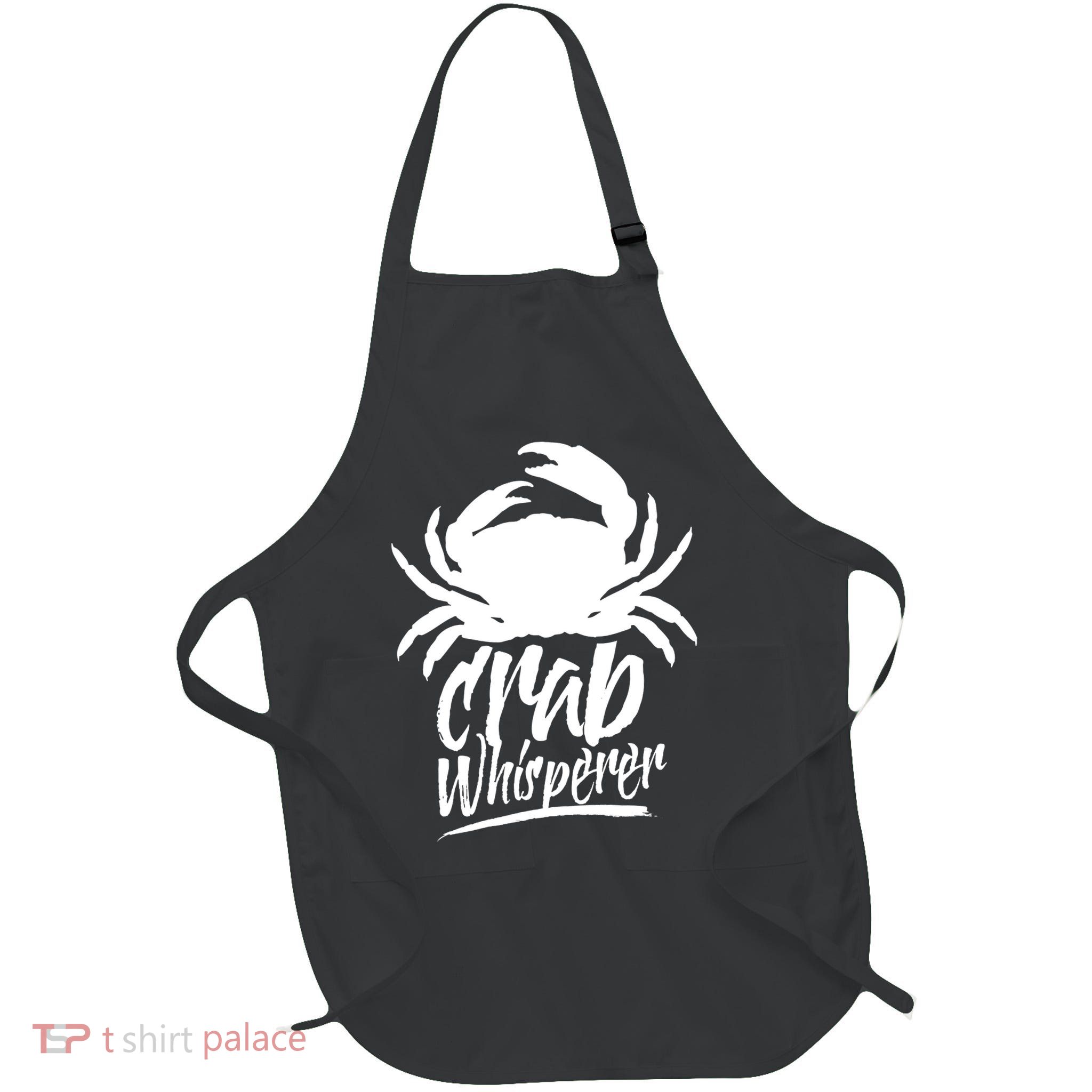 Crab Whisperer Crabs Crabber Crabbing Fishing Full-Length Apron With Pockets