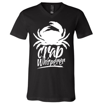 Crab Whisperer Crabs Crabber Crabbing Fishing V-Neck T-Shirt
