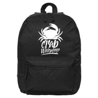 Crab Whisperer Crabs Crabber Crabbing Fishing 16 in Basic Backpack