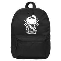 Crab Whisperer Crabs Crabber Crabbing Fishing 16 in Basic Backpack