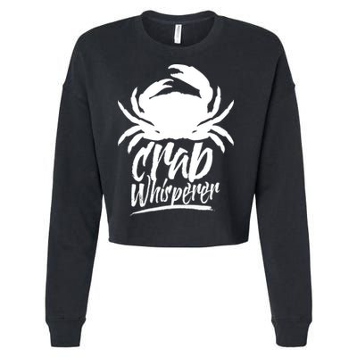 Crab Whisperer Crabs Crabber Crabbing Fishing Cropped Pullover Crew