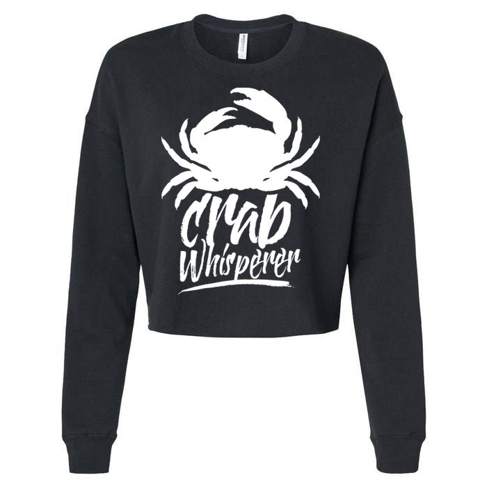 Crab Whisperer Crabs Crabber Crabbing Fishing Cropped Pullover Crew