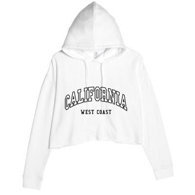 California West Coast Throwback Design Classic Crop Fleece Hoodie