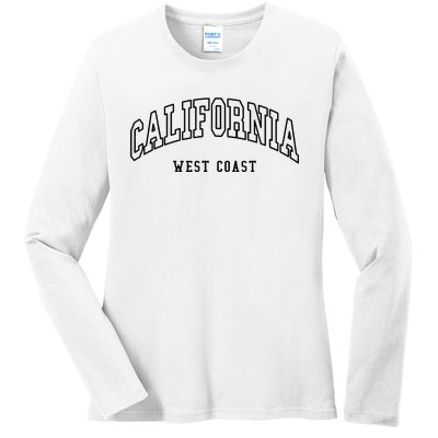 California West Coast Throwback Design Classic Ladies Long Sleeve Shirt