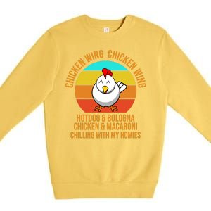 Chicken Wing Chicken Wing Hot Dog And Bologna Premium Crewneck Sweatshirt