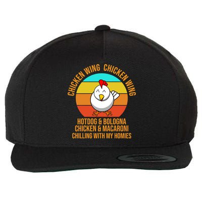 Chicken Wing Chicken Wing Hot Dog And Bologna Wool Snapback Cap