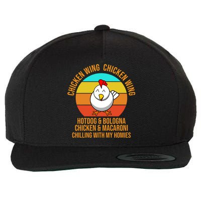 Chicken Wing Chicken Wing Hot Dog And Bologna Wool Snapback Cap