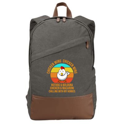 Chicken Wing Chicken Wing Hot Dog And Bologna Cotton Canvas Backpack