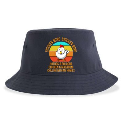 Chicken Wing Chicken Wing Hot Dog And Bologna Sustainable Bucket Hat