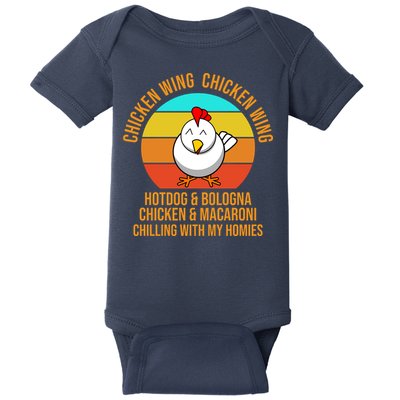 Chicken Wing Chicken Wing Hot Dog And Bologna Baby Bodysuit