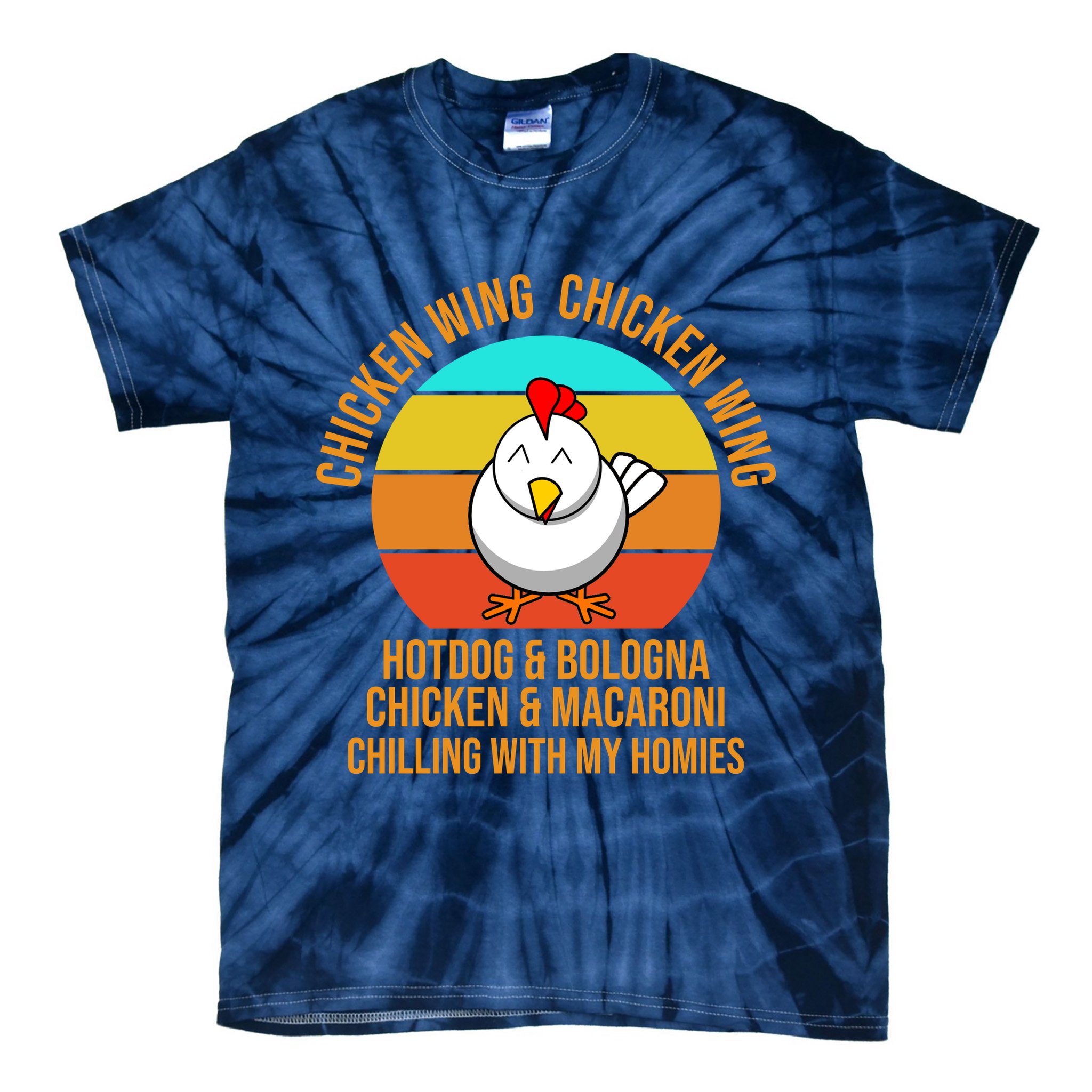 Chicken Wing Chicken Wing Hot Dog And Bologna Tie-Dye T-Shirt
