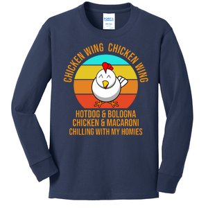 Chicken Wing Chicken Wing Hot Dog And Bologna Kids Long Sleeve Shirt