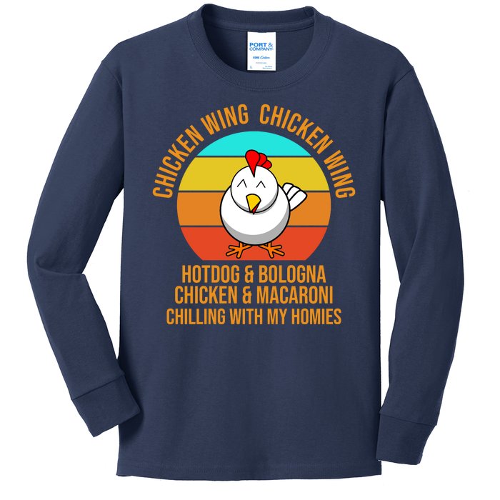 Chicken Wing Chicken Wing Hot Dog And Bologna Kids Long Sleeve Shirt