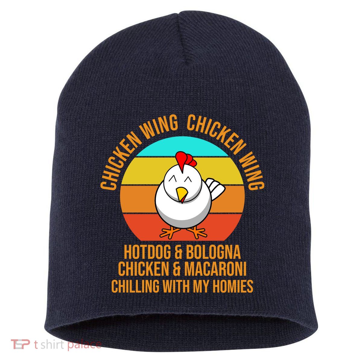 Chicken Wing Chicken Wing Hot Dog And Bologna Short Acrylic Beanie