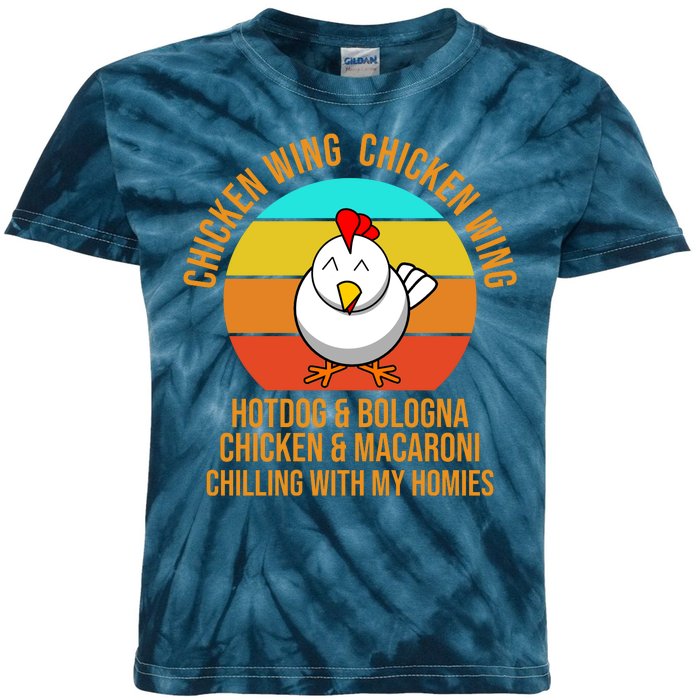 Chicken Wing Chicken Wing Hot Dog And Bologna Kids Tie-Dye T-Shirt