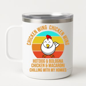 Chicken Wing Chicken Wing Hot Dog And Bologna 12 oz Stainless Steel Tumbler Cup