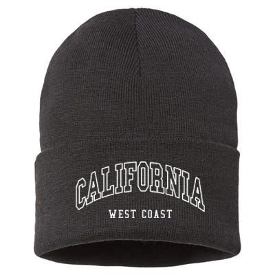 California West Coast Throwback Design Classic Sustainable Knit Beanie