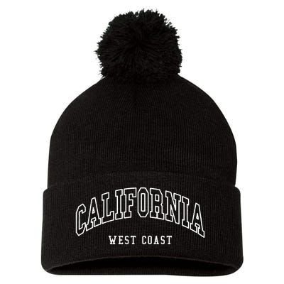 California West Coast Throwback Design Classic Pom Pom 12in Knit Beanie