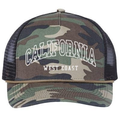 California West Coast Throwback Design Classic Retro Rope Trucker Hat Cap