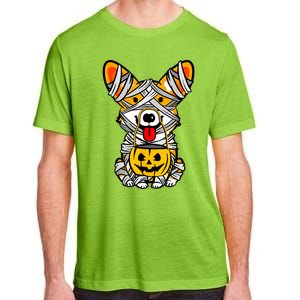 Cute Welsh Corgi Dog Mummy Pumpkin Halloween Spooky Season Gift Adult ChromaSoft Performance T-Shirt