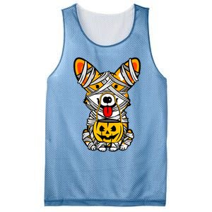 Cute Welsh Corgi Dog Mummy Pumpkin Halloween Spooky Season Gift Mesh Reversible Basketball Jersey Tank