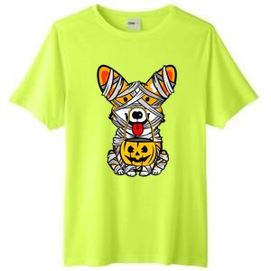 Cute Welsh Corgi Dog Mummy Pumpkin Halloween Spooky Season Gift Tall Fusion ChromaSoft Performance T-Shirt