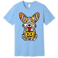 Cute Welsh Corgi Dog Mummy Pumpkin Halloween Spooky Season Gift Premium T-Shirt