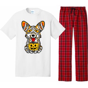 Cute Welsh Corgi Dog Mummy Pumpkin Halloween Spooky Season Gift Pajama Set