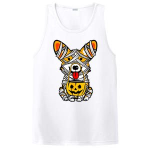 Cute Welsh Corgi Dog Mummy Pumpkin Halloween Spooky Season Gift PosiCharge Competitor Tank