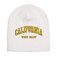 California West Coast Throwback Design Classic Short Acrylic Beanie