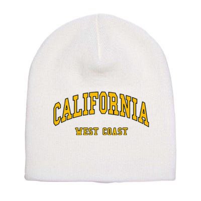 California West Coast Throwback Design Classic Short Acrylic Beanie