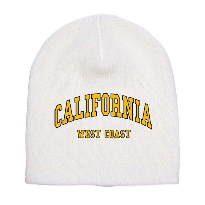 California West Coast Throwback Design Classic Short Acrylic Beanie