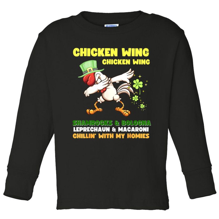 Chicken Wing Chicken Wing Song Hot Dog Bologna St Pattys Day Toddler Long Sleeve Shirt