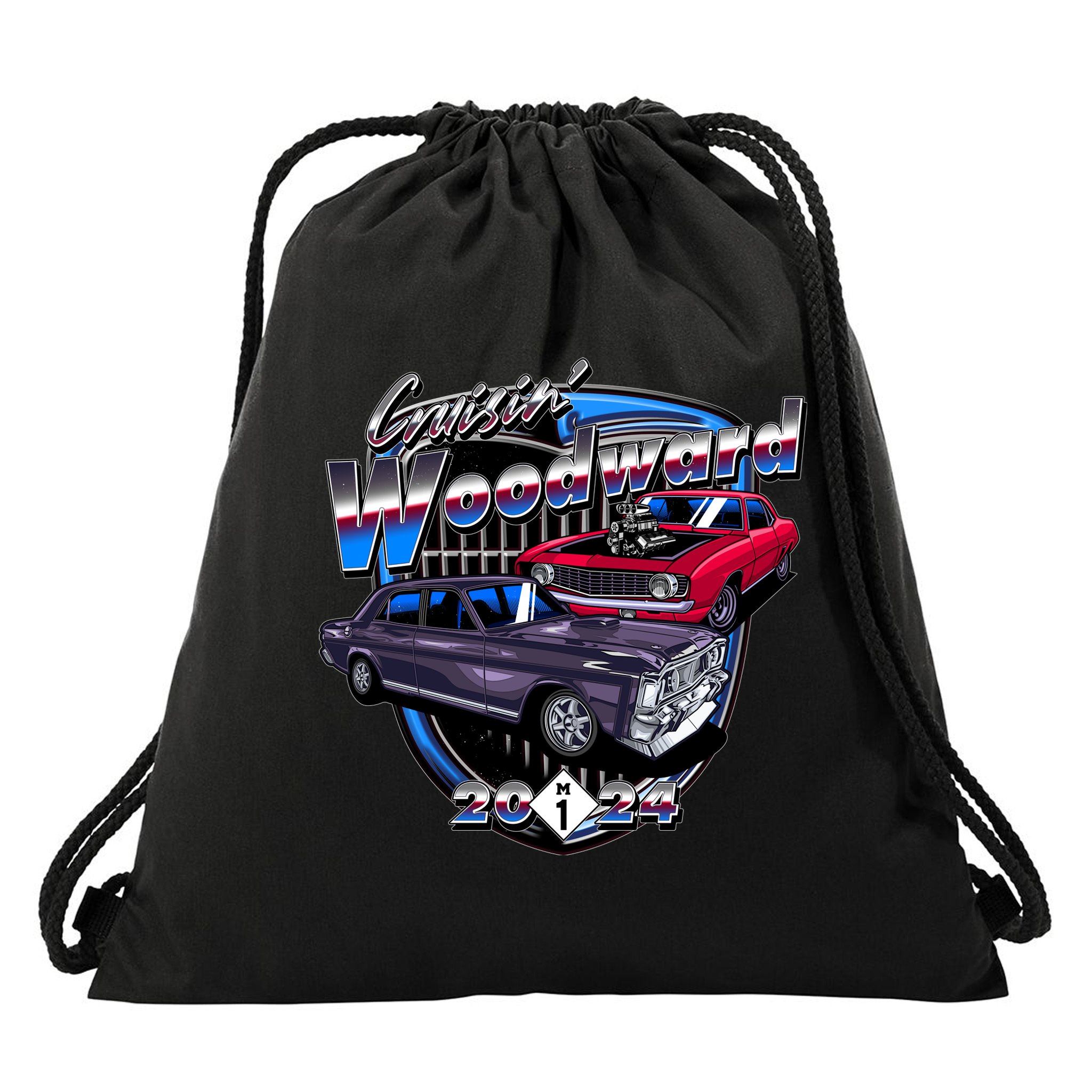 Cruisin Woodward Classic Cars 2024 Drawstring Bag