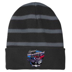 Cruisin Woodward Classic Cars 2024 Striped Beanie with Solid Band