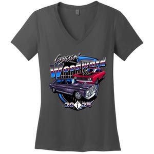 Cruisin Woodward Classic Cars 2024 Women's V-Neck T-Shirt