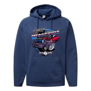 Cruisin Woodward Classic Cars 2024 Performance Fleece Hoodie