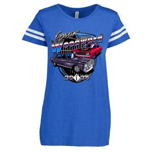 Cruisin Woodward Classic Cars 2024 Enza Ladies Jersey Football T-Shirt