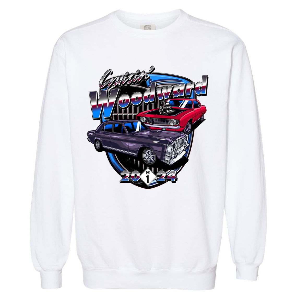 Cruisin Woodward Classic Cars 2024 Garment-Dyed Sweatshirt