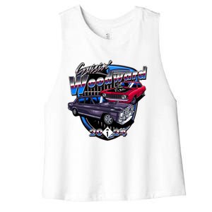 Cruisin Woodward Classic Cars 2024 Women's Racerback Cropped Tank