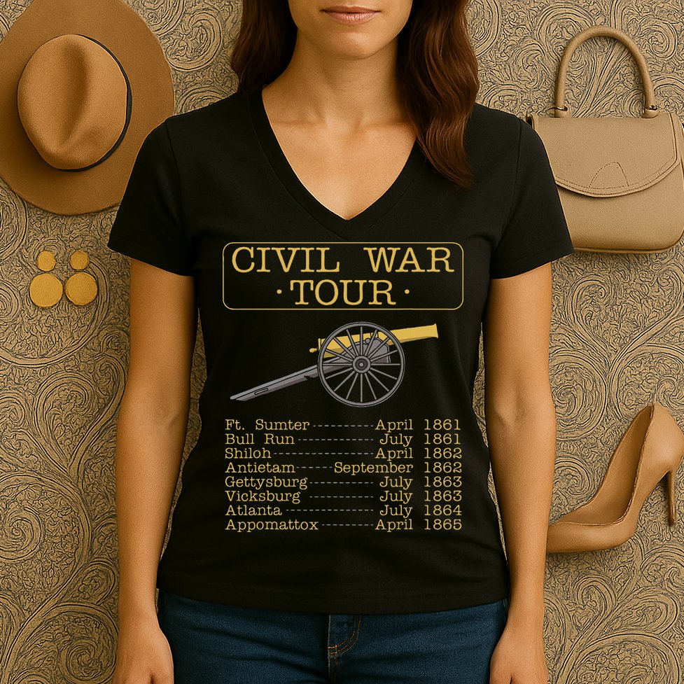 Civil War Civil War Reenactment Women's V-Neck T-Shirt