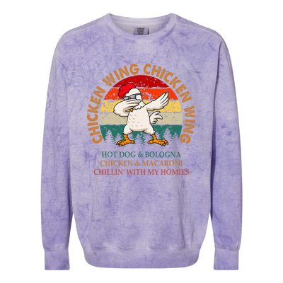 Chicken Wing Chicken Wing Hot Dog Bologna Macaroni Colorblast Crewneck Sweatshirt