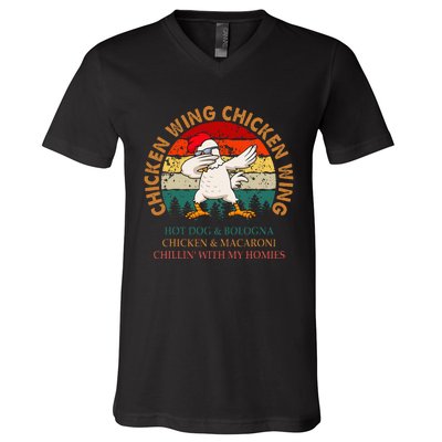 Chicken Wing Chicken Wing Hot Dog Bologna Macaroni V-Neck T-Shirt