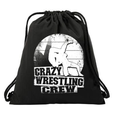 Crazy Wrestling Crew Wrestle Wrestler Drawstring Bag