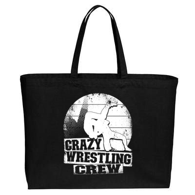 Crazy Wrestling Crew Wrestle Wrestler Cotton Canvas Jumbo Tote